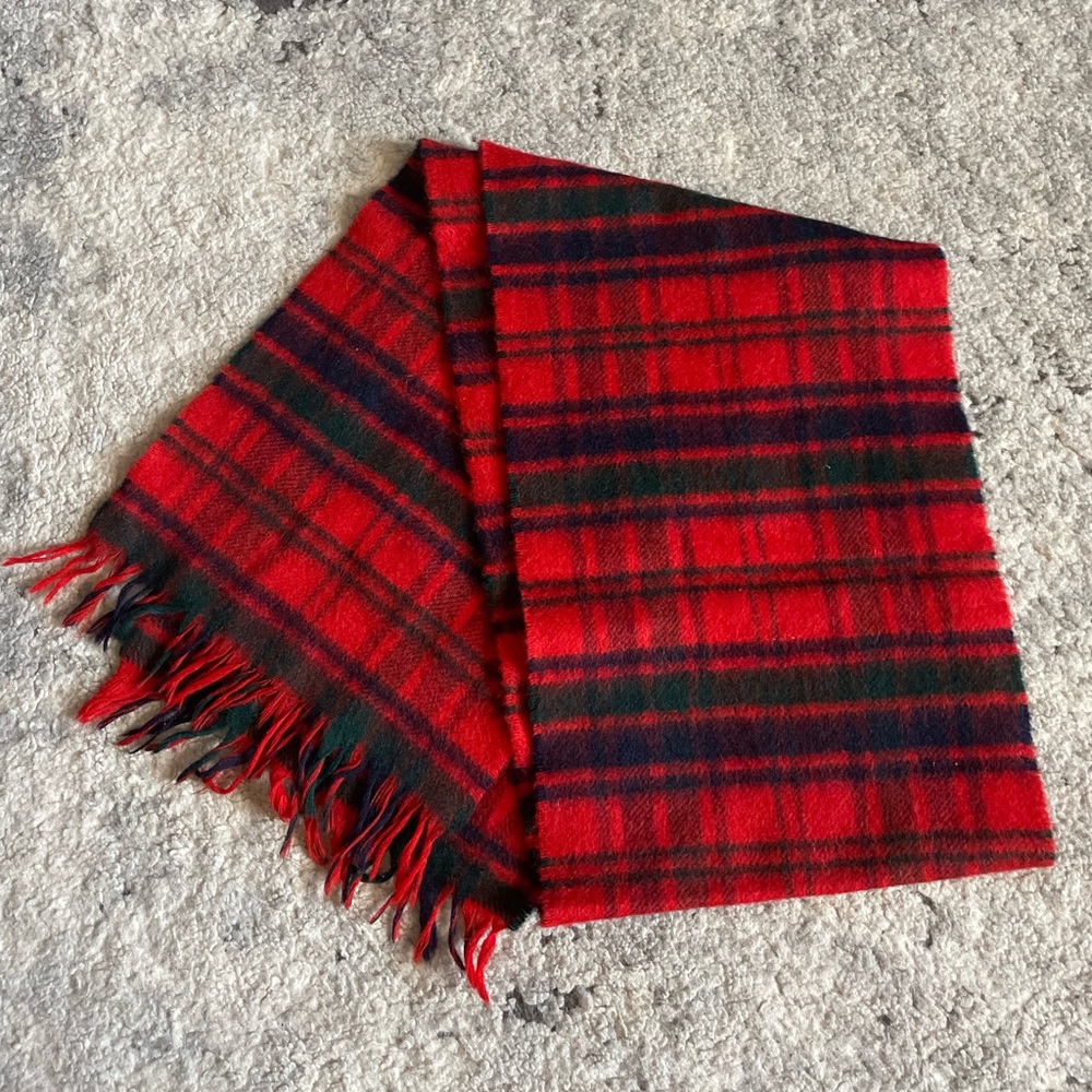 COPY - Made in Scotland Tartan Scarf Cashmere Wool Red Robertson
